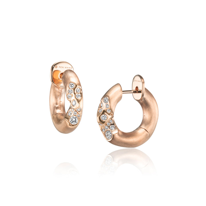 Quarter Pavé Huggies