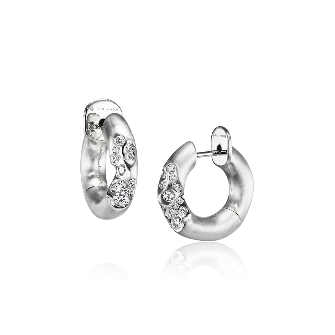 Quarter Pavé Huggies