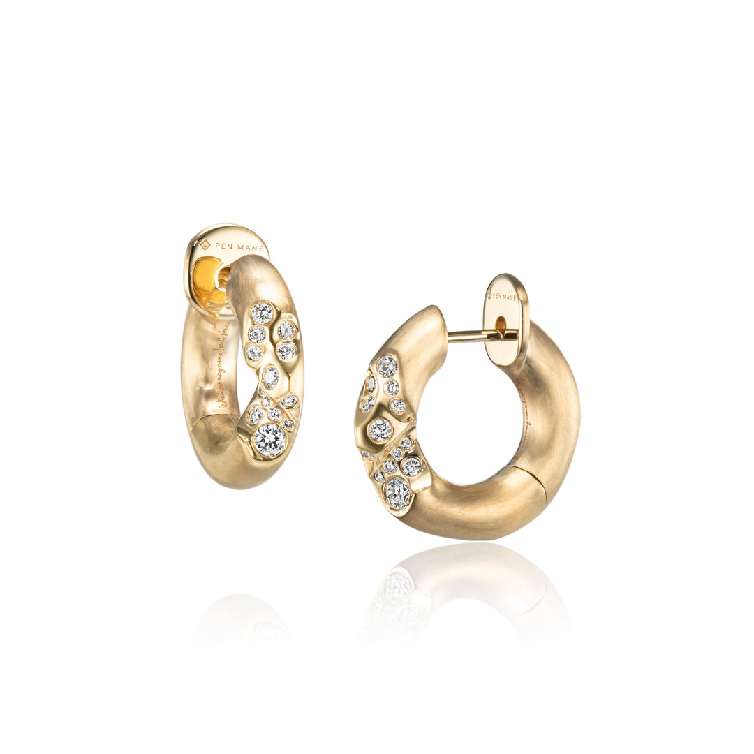 Quarter Pavé Huggies