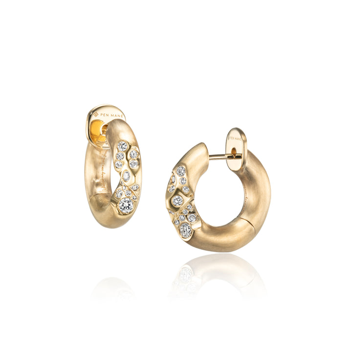 Quarter Pavé Huggies