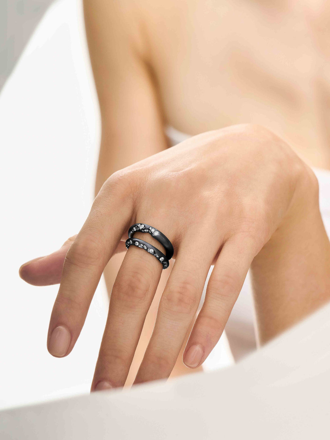 Quarter Pavé Ring