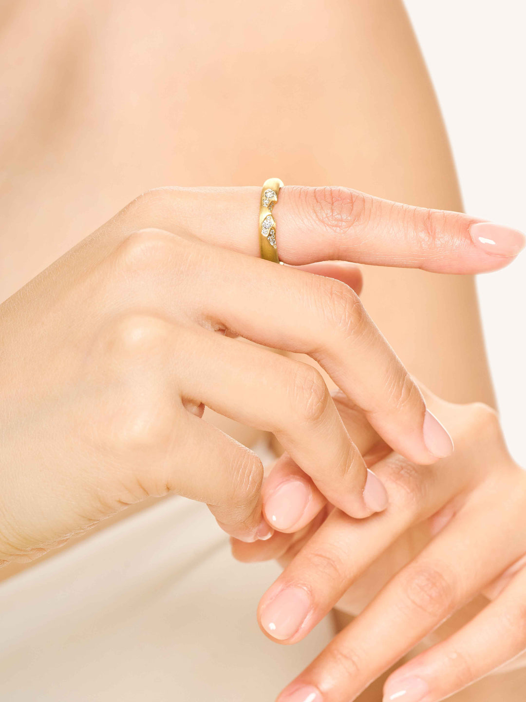Quarter Pavé Ring