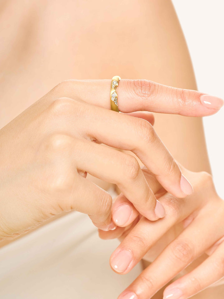 Quarter Pavé Ring